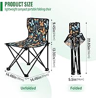 Vista 3 de Outdoor Folding Blue Butterfly Camping Chairs for Adults Portable Camping Chair Lightweight Lawn Chair 202a4968