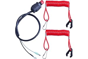 2 PCS Boat Outboard Engine Motor Kill Stop Switch with Safety Lanyard...