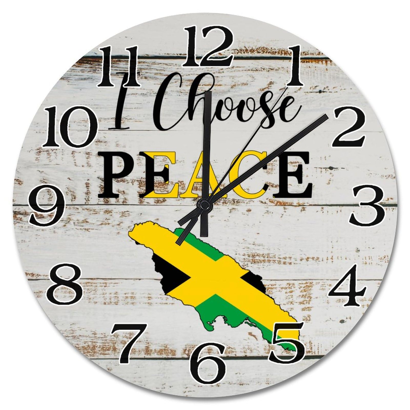 Horloge murale en bois Jamaïque : cadeau vintage pour ami passionné