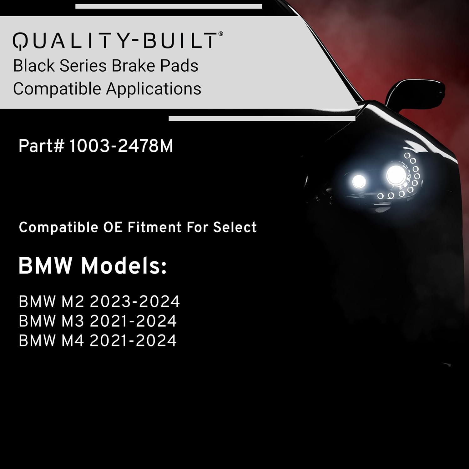 QUALITY-BUILT Front Semi-Metallic Brake Pads, Black Series 1003-2478M, Compatible with 2021-2024 BMW (M2,M3,M4)