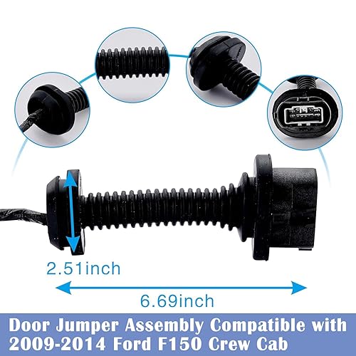 Miniatura 5 de Conjunto de puente de puerta compatible con Ford F150 Crew Cab 2009-2014, lado del pasajero trasero derecho y lado trasero del conductor izquierdo