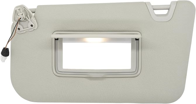 NHILES Driver Left Side Sun Visor Replacement Fits for Nissan Rogue X-Trail 2014-2020 Sunshade with Light 96401-4BA3E 96401-4BA1D Color Gray