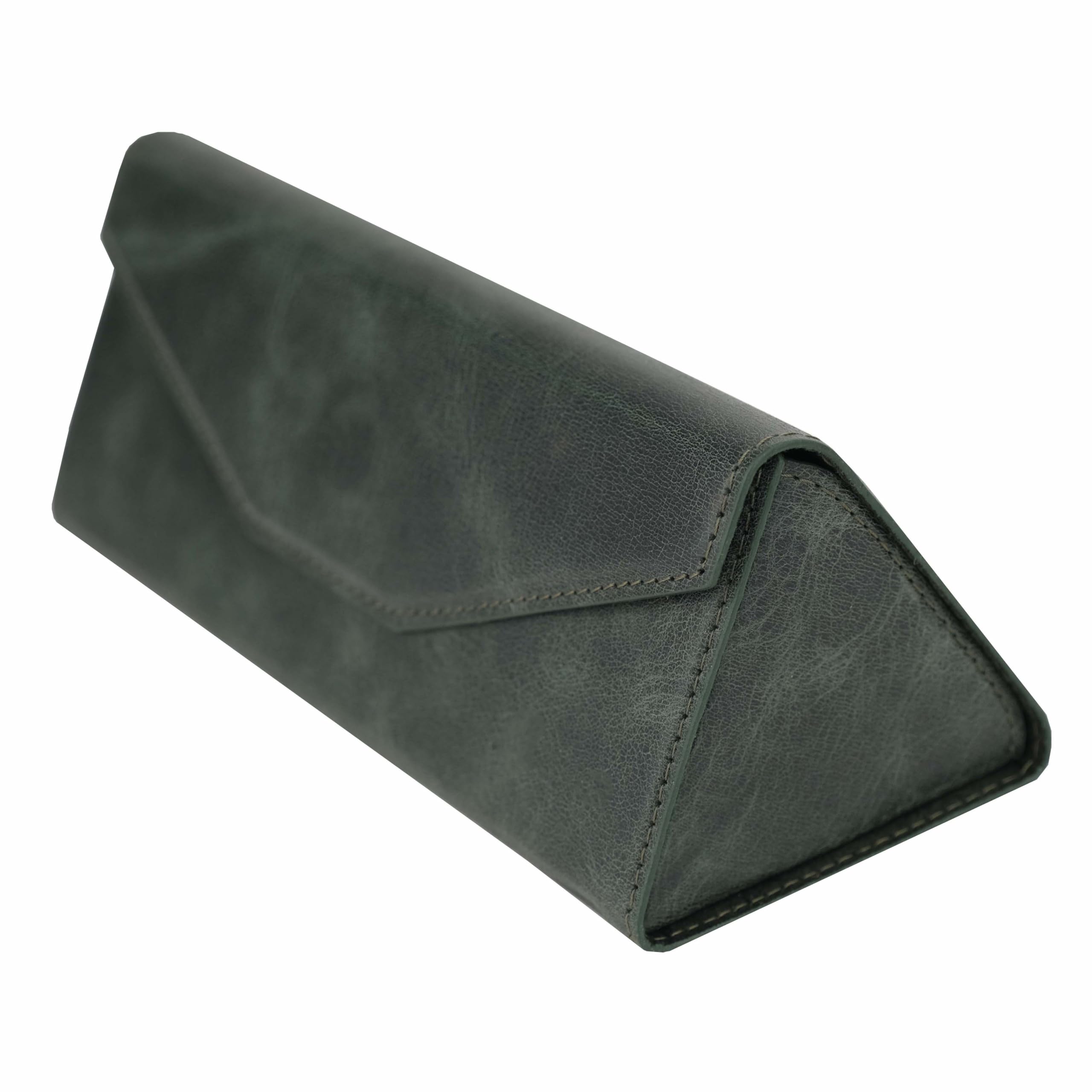 Oakley Leather Unisex Olive Leather, Folding Eyeglass Case Hard