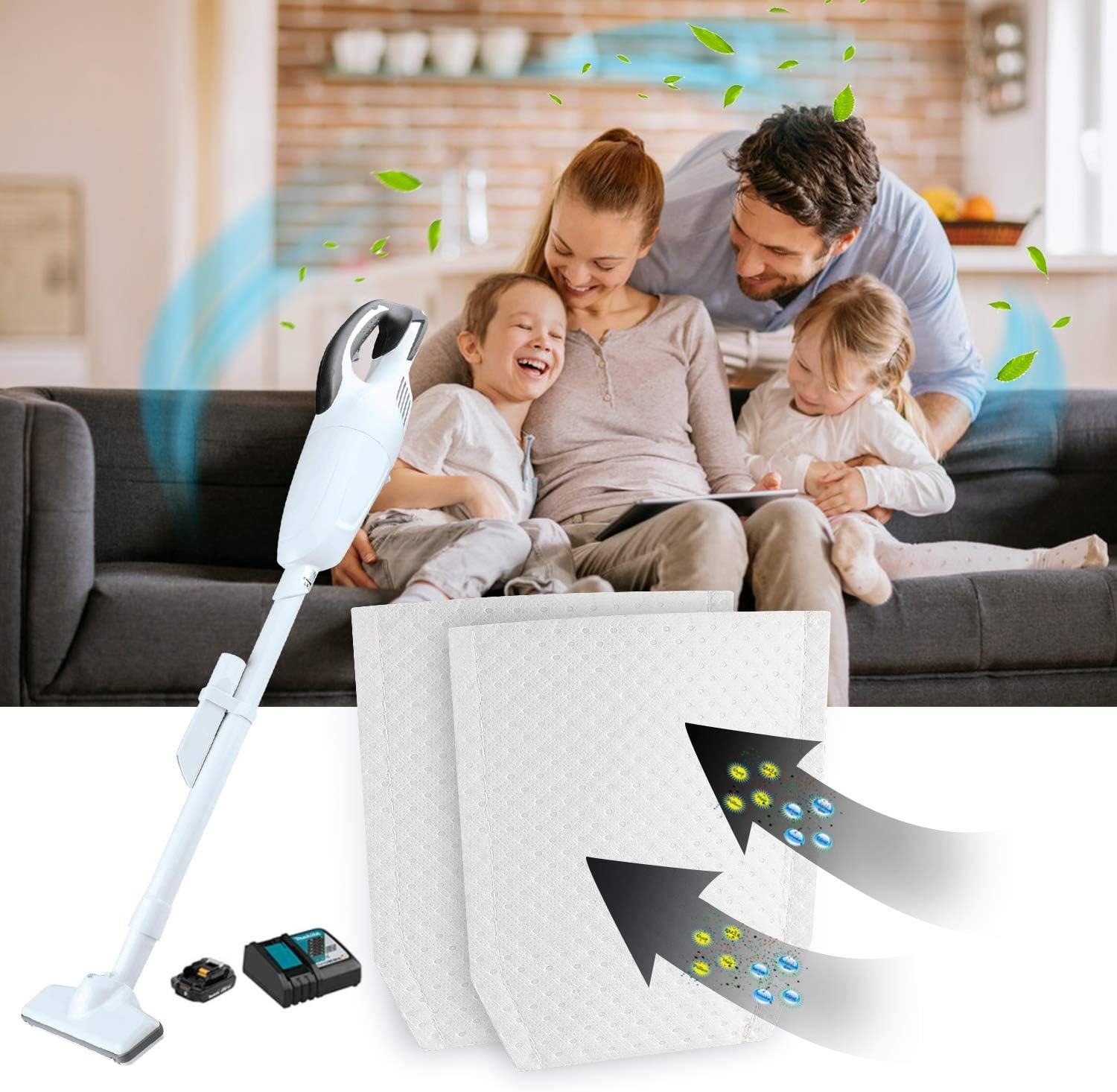 isinlive Cloth Vacuum Filter Compatible with Makita T-03193 443060-3, Makita Cordless Vacuums Models XLC02ZB, XLC02ZW, XLC02RB1W, XLC02R1B, LC01Z, BCL180W, 10PCS - Image 5