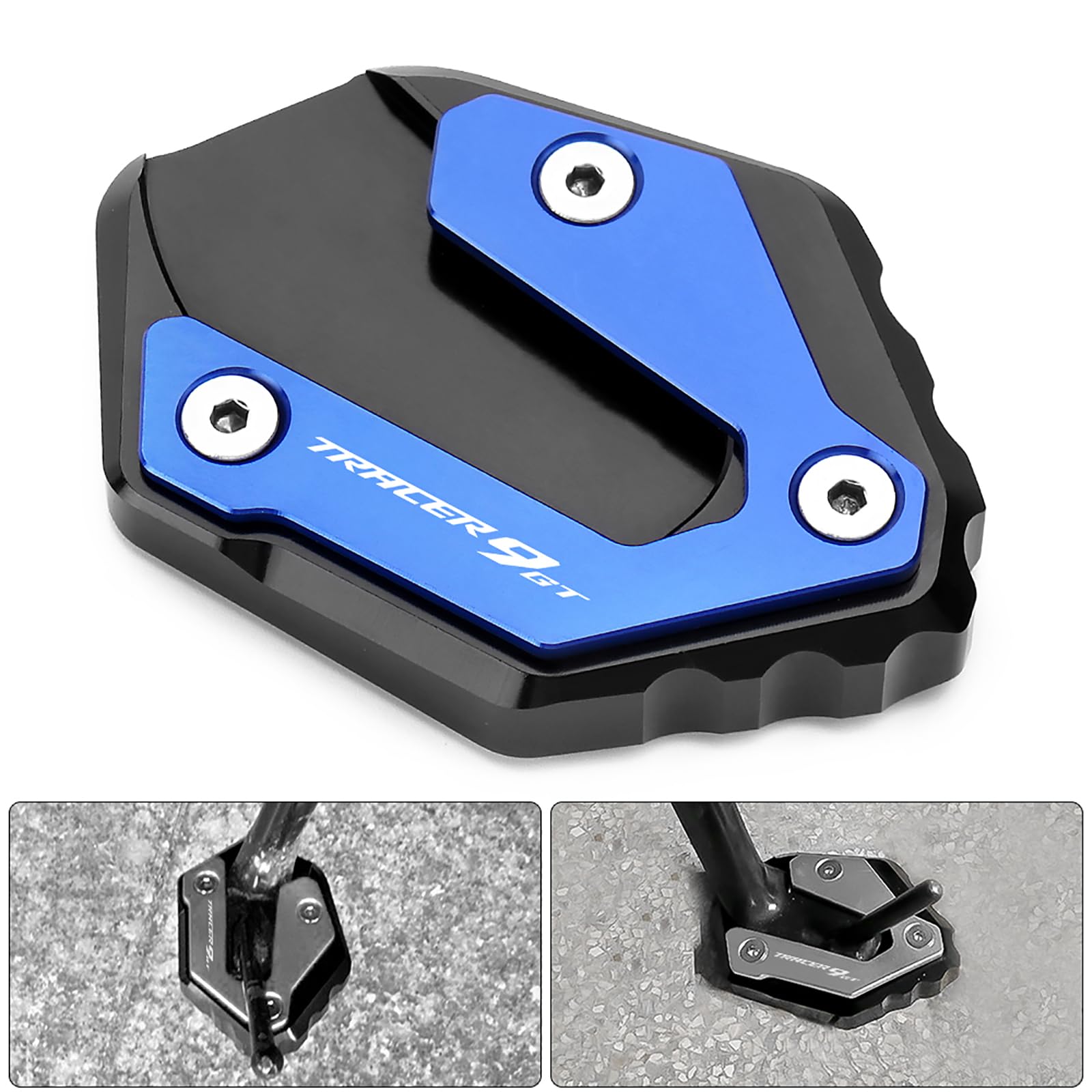 Motocicleta Soporte Pie Caballete Lateral Enlarger Placa CNC Aluminio Pad Para TRACER 9 GT TRACER 9GT 2021 2022 2023 2024