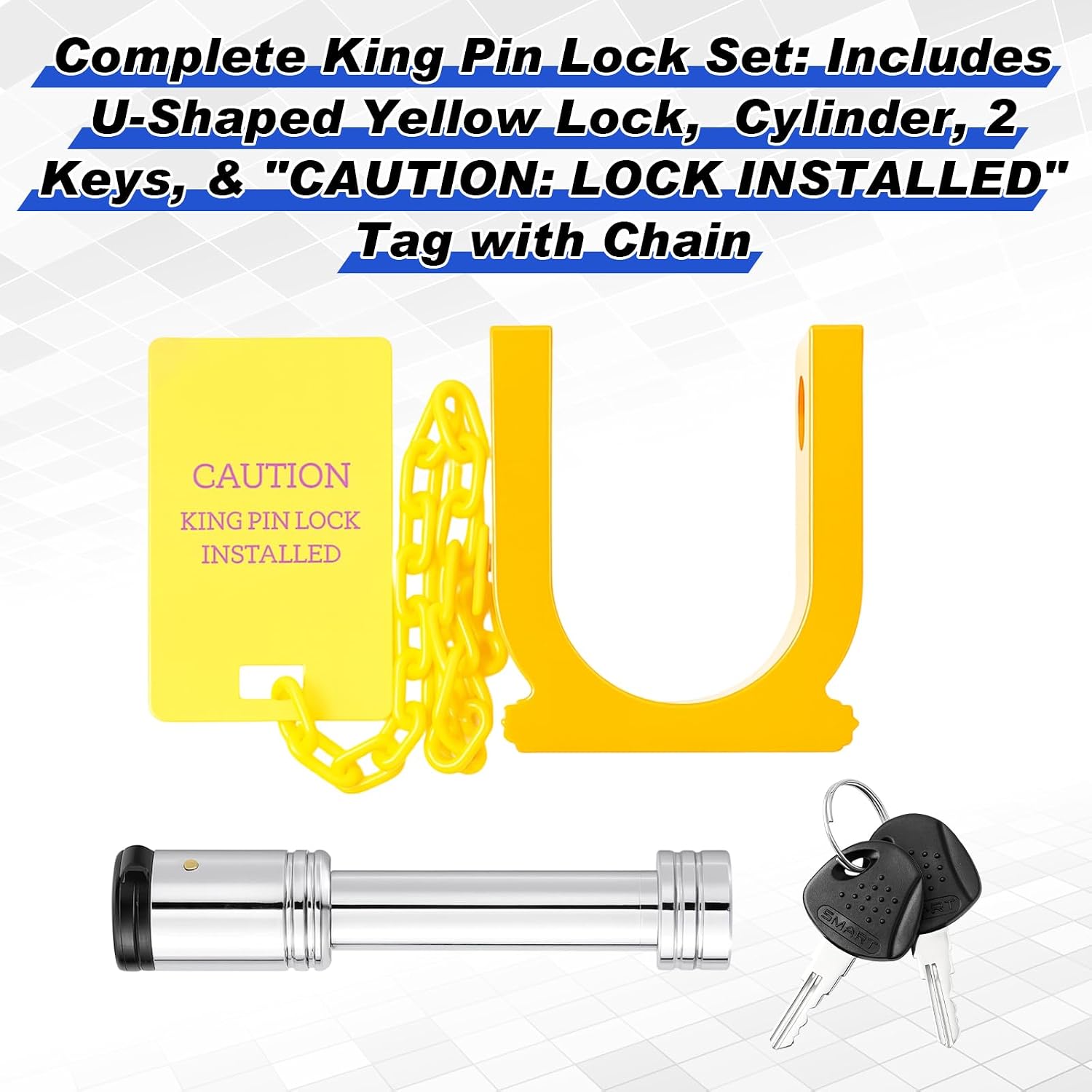 5th Wheel King Pin Lock Wheel Trailer Lock for 2 Inch King Pin