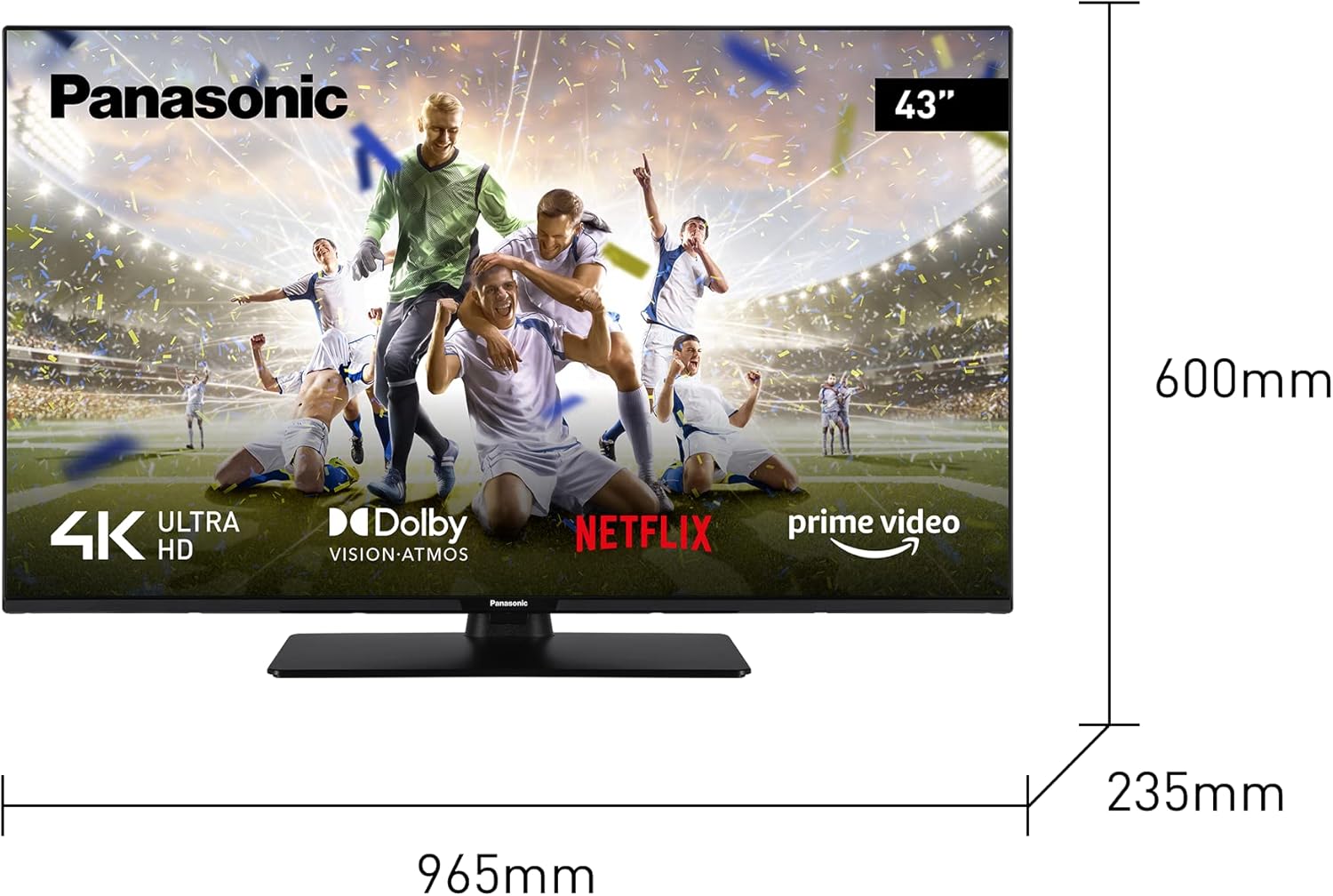 Dimensions of Panasonic TX-43MX600E 43-inch 4K Smart LED TV