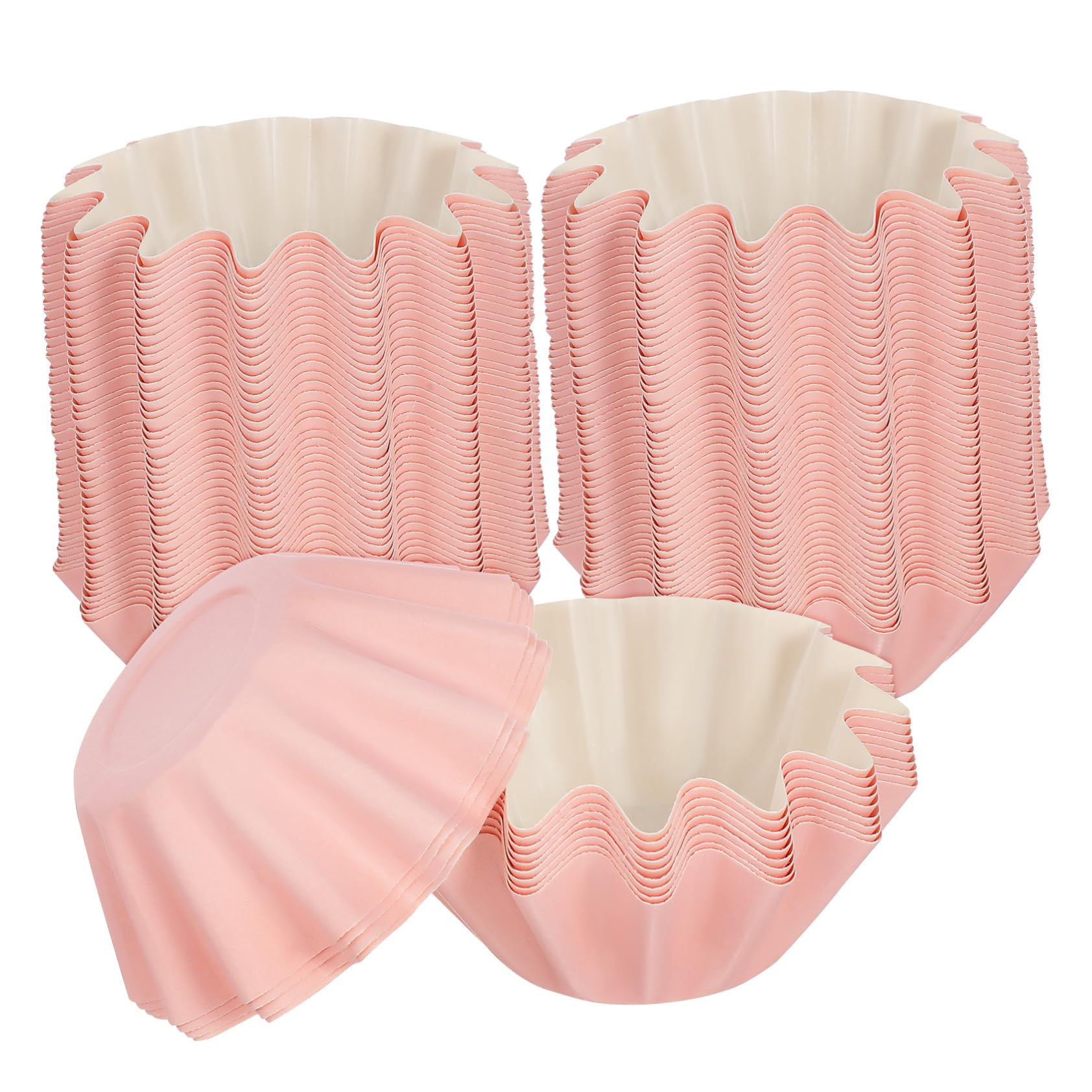 OUNONA 5 Series Revestimientos Para Magdalenas Anfitriona Pequeño Envoltorio De La Magdalena Envoltorios Moldes Para Cupcakes De Fiesta Cupcake Forling for Wedding Papel Rosa 100 Piezas*5
