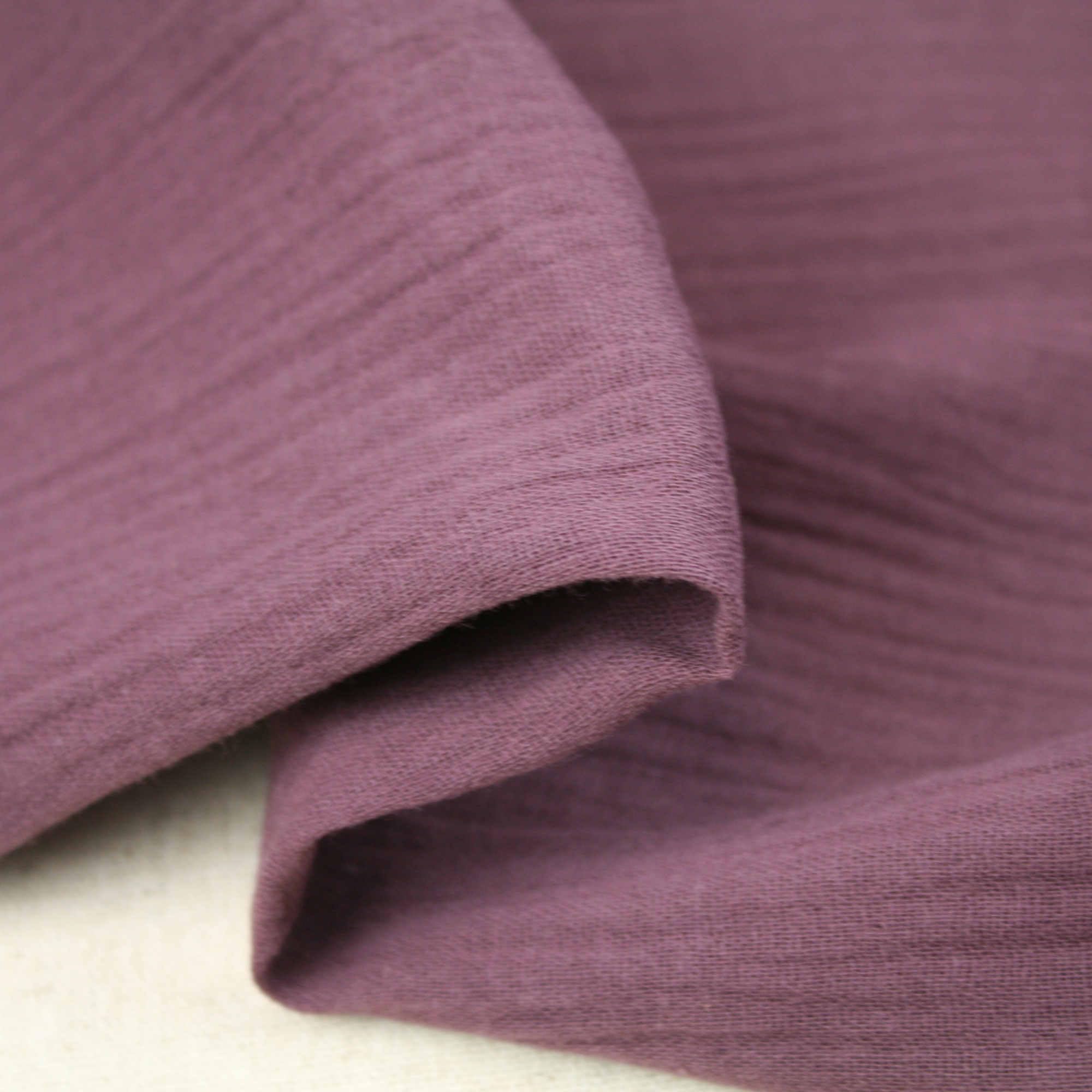 We Love Fabric Double Gauze 100% Cotton Fabric Dressmaking Plain Lightweight Soft Muslin (Dark red-Wine), 2402200