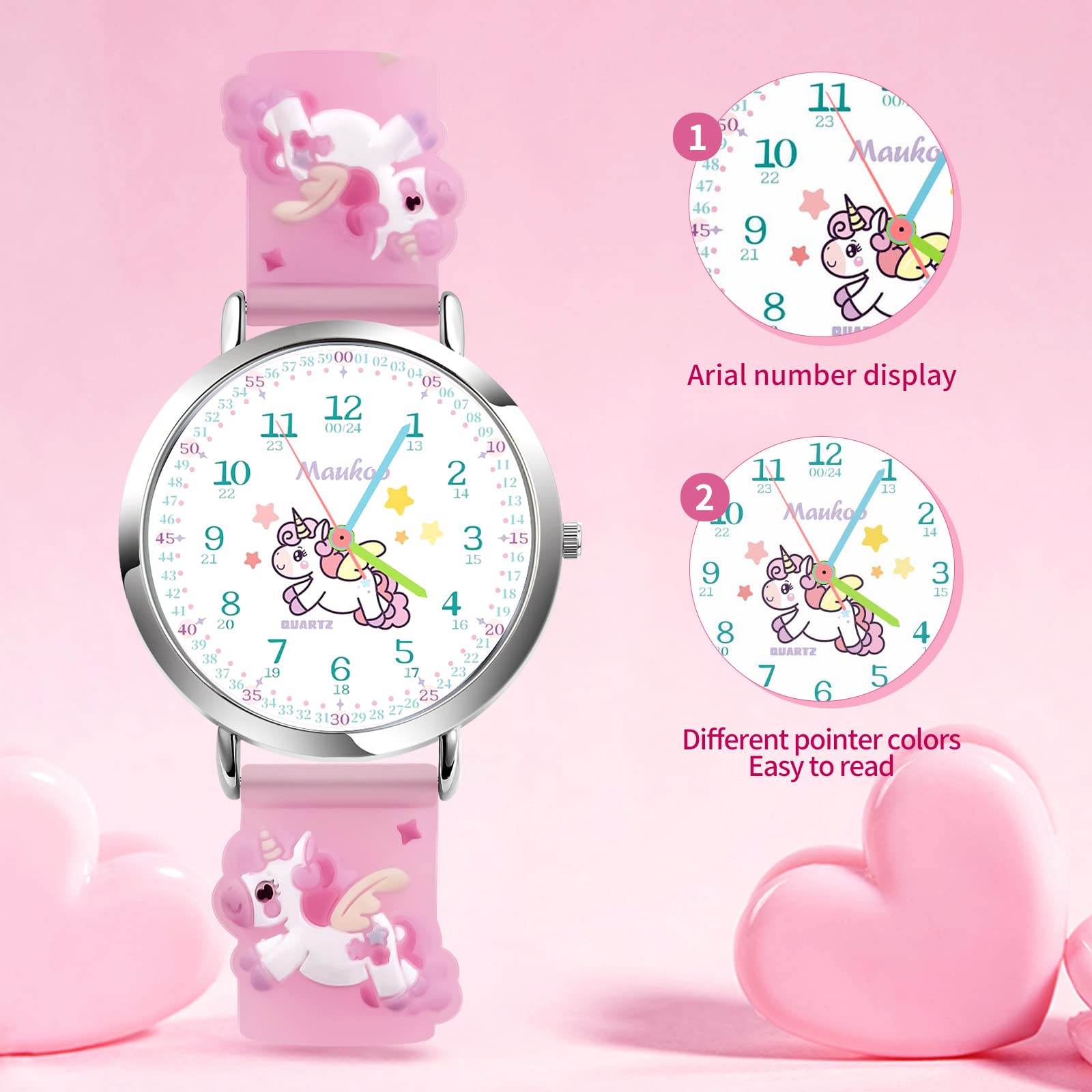 Montre Enfant, Montre à Quartz Analogique de Dessin Animé 3D, Montre-Bracelet pour Garçons et Filles, Montre pour Enfant étanche 30M Bracelet en Silicone