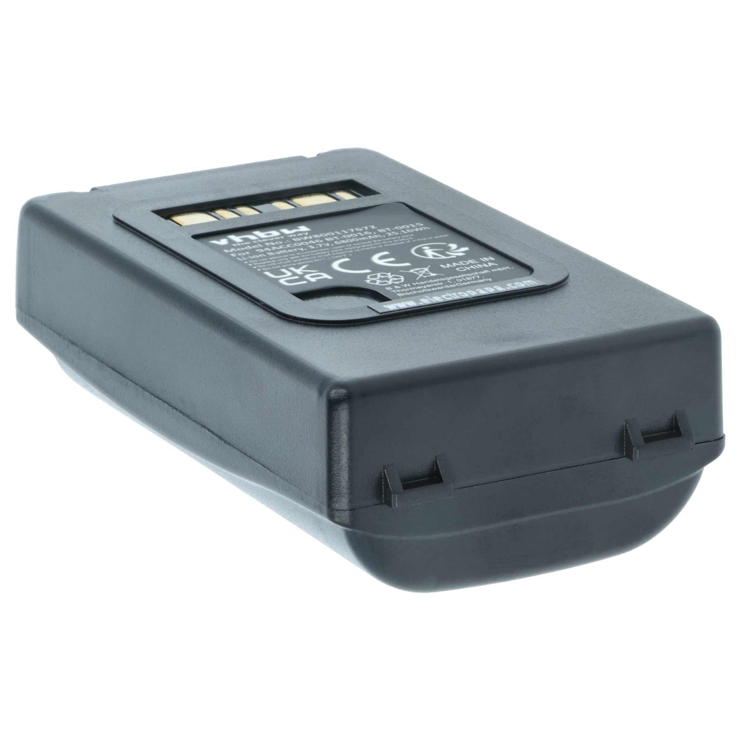 vhbw Akku Ersatz für Datalogic BT-0015 | BT-0016, 94ACC0046, 94ACC0048 für Barcodescanner POS (6800 mAh, 3,7 V, Li-Ion)