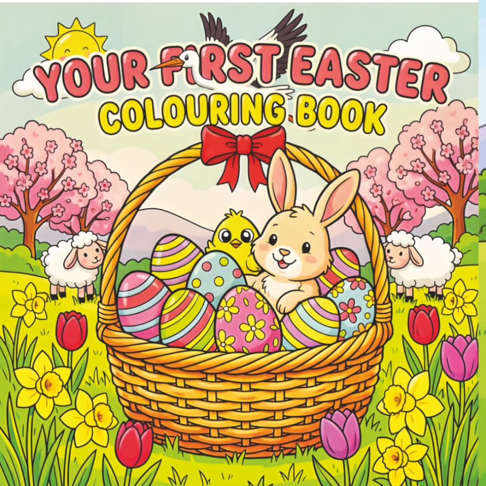 YOUR FIRST EASTER COLOURING BOOK: Cute And Easy Easter Coloring Pages For Kids With Spring-Easter Symbols