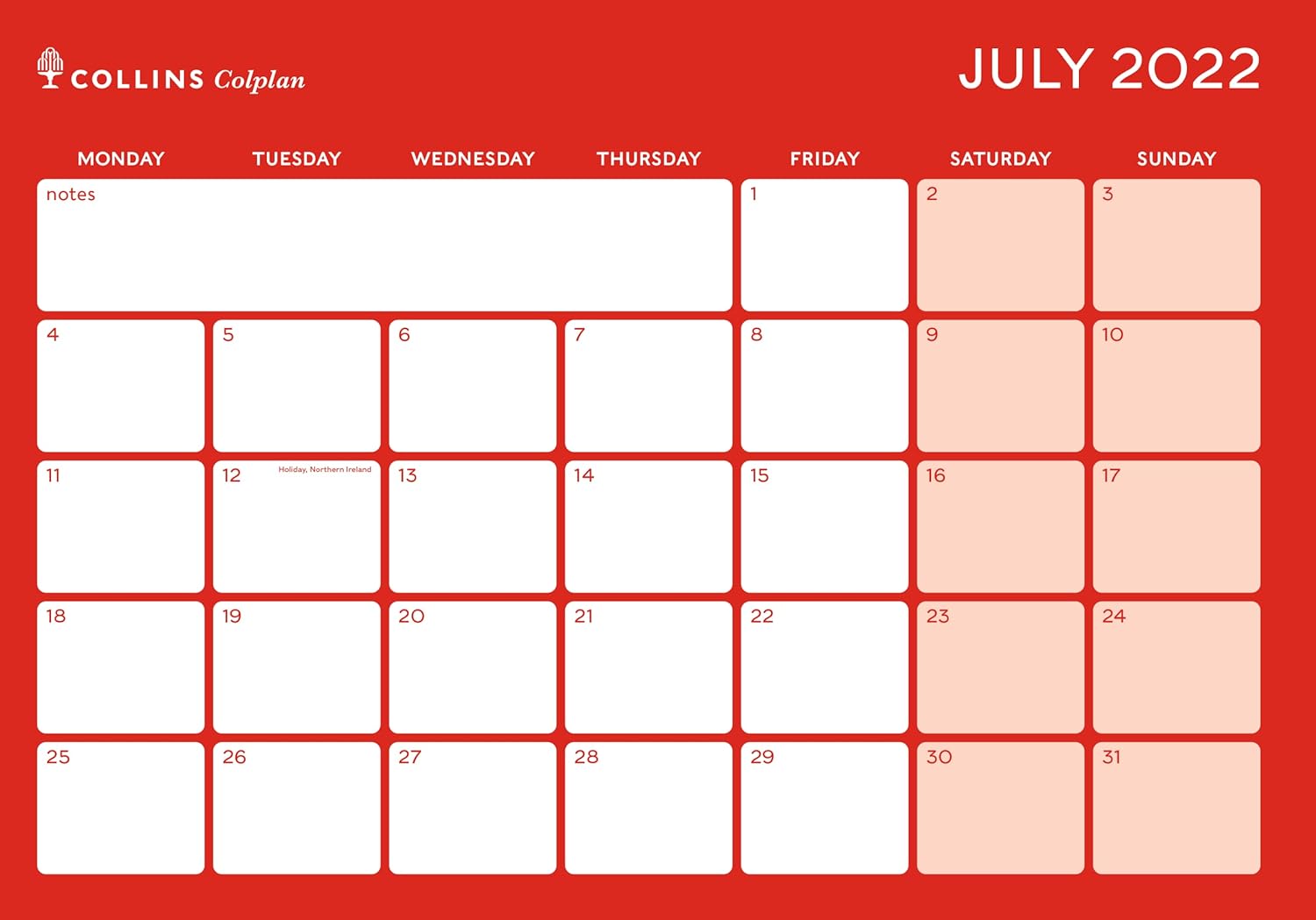 Collins A4 Memo Calendar Mid Year 2022/2023, A1 (840 x 594), CMCA4M