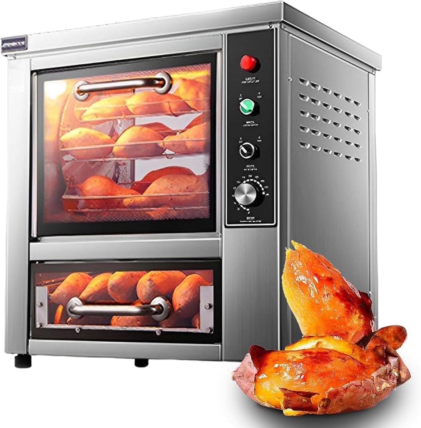 Baked Sweet Potato Machine, Commercial Roasted Sweet Potato Machine with Automatic Timing, Electric Heating Oven with 0-300℃ Temperature Control for Sweet Potato Corn Potato