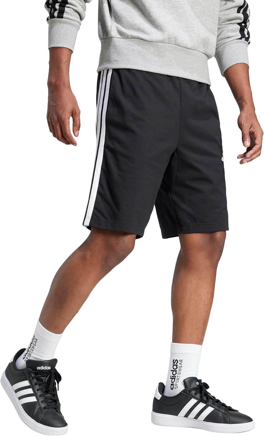 adidas mens Essentials 3-stripes Single Jersey 10-inch Shorts - Image 3