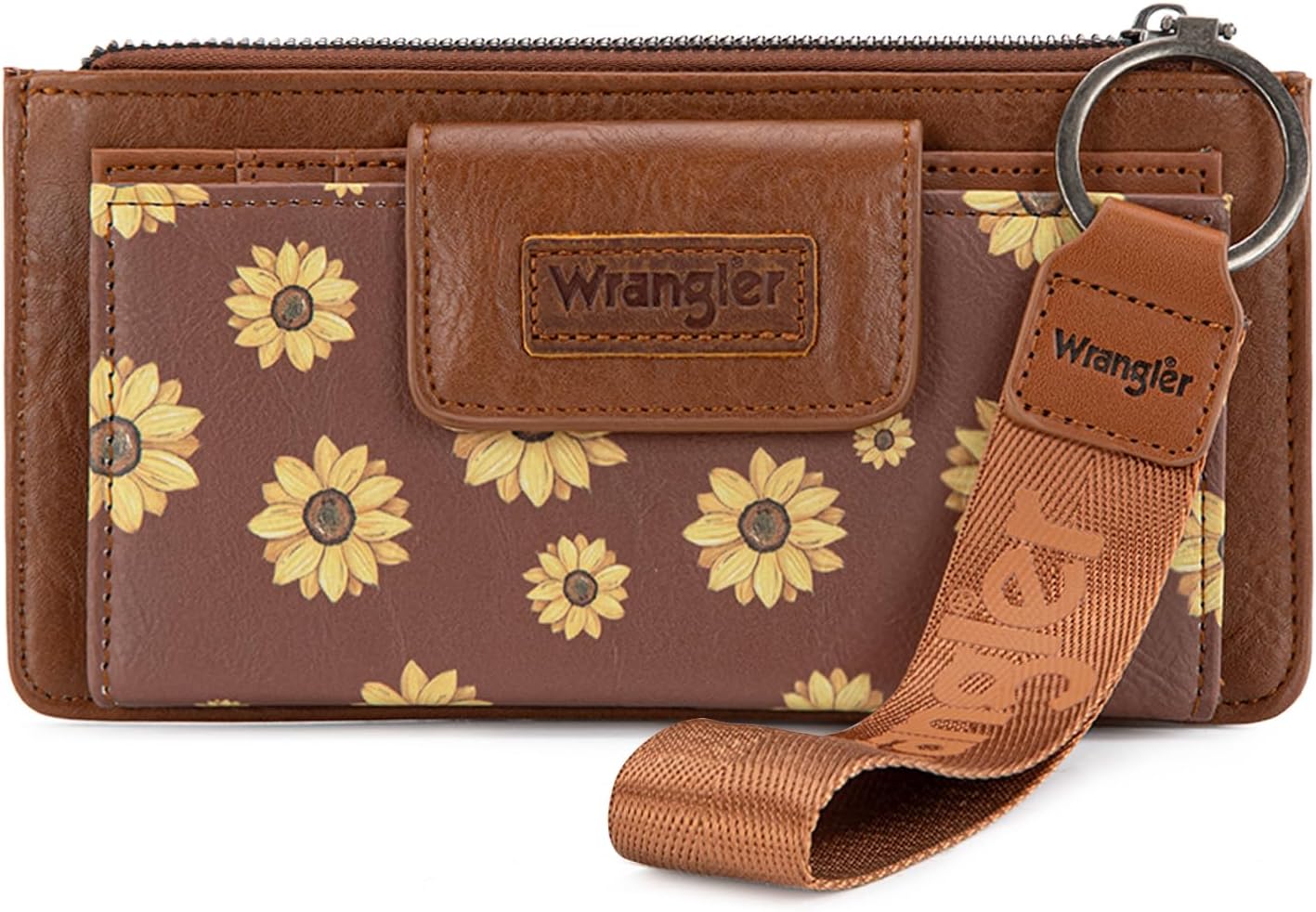 X Wrangler Wristlet Wallet for Women Floral Wallets Card Cases & Money Organizers Bifold Clutch Wallets with Coin Pocket