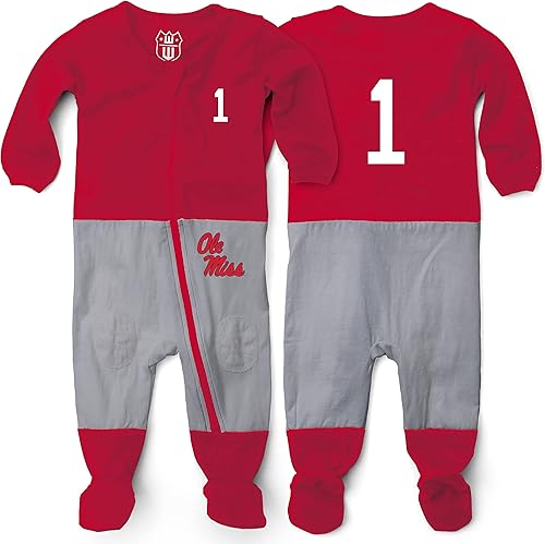 Miniatura 7 de Wes and Willy Baby College Sports Fan Football Jersey Sleeper