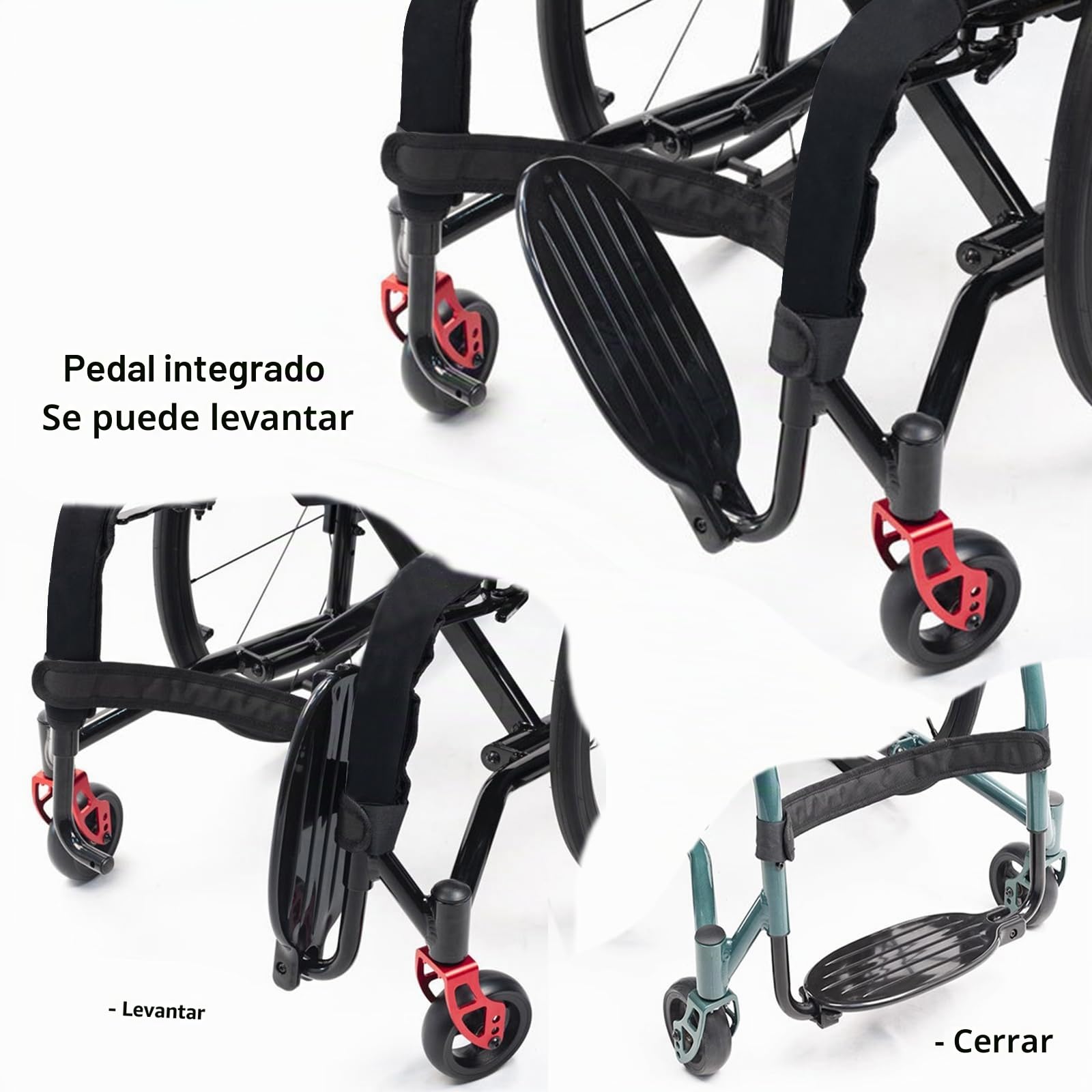 Silla De Ruedas Deportiva Ultraligera Plegable Todo Terreno,silla De Ruedas Deportiva Liviana,silla De Ruedas De Transporte Plegable,silla De Ruedas De Aluminio,ruedas Antivuelco,frenos De Mano(Size:1