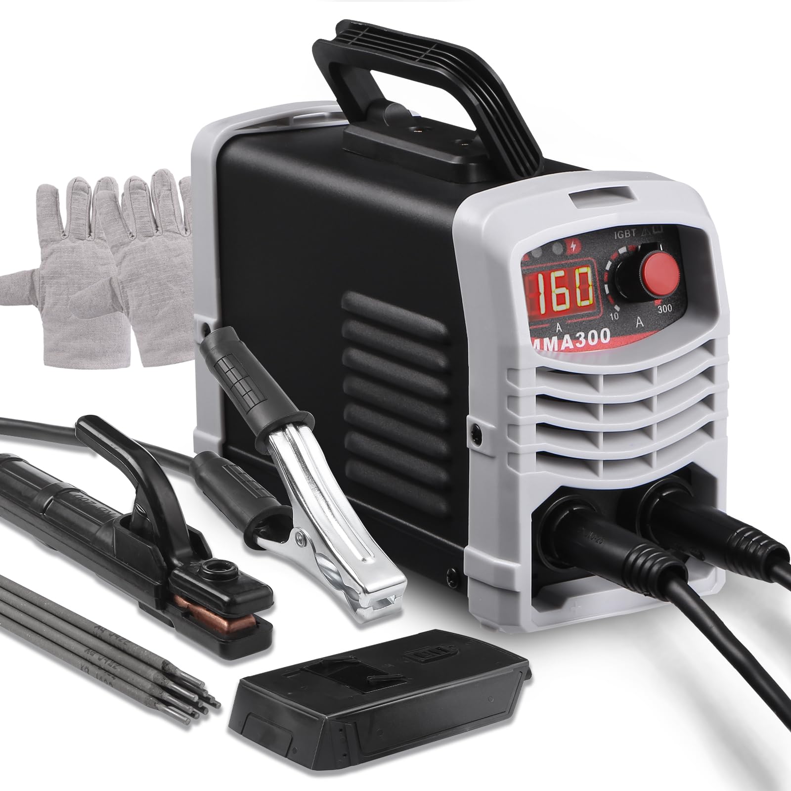 MMA300 Ultra Mini Inverter Schweißgerät,120A IGBT Elektroden Schweißgerät,MMA/ARC Handschweißgerät,Hotstart-Funktion,Kompakt, Leicht,LED-Anzeige,Überhitzungsschutz