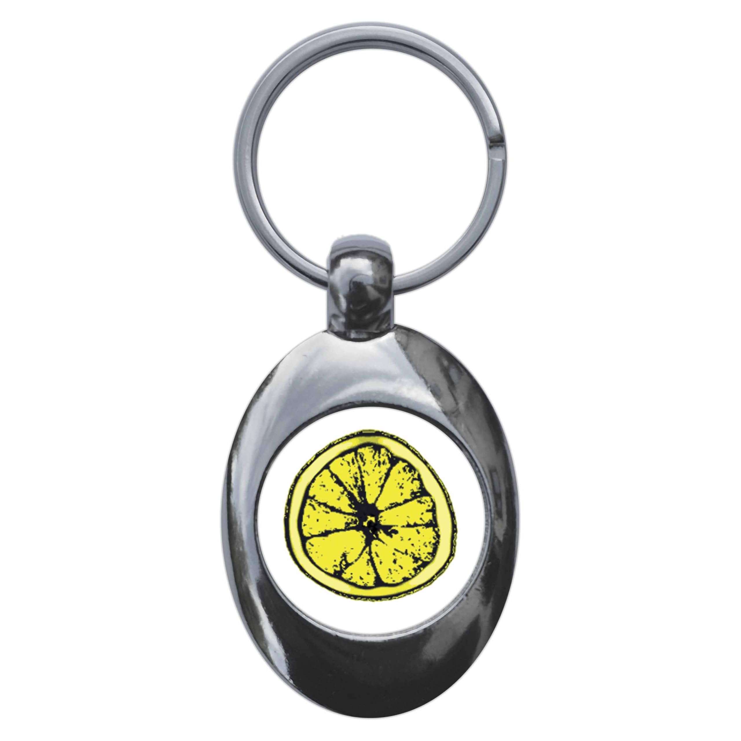 Ozorath Lemon Slice Logo Keyring Keychain Key Ring Chain With Trolley Coin