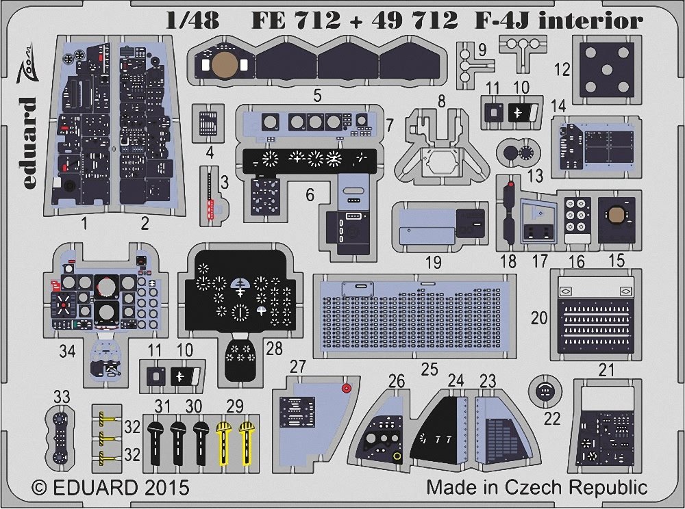 Eduard Photoetch 1:48 - F-4j Interior S.a (academy)