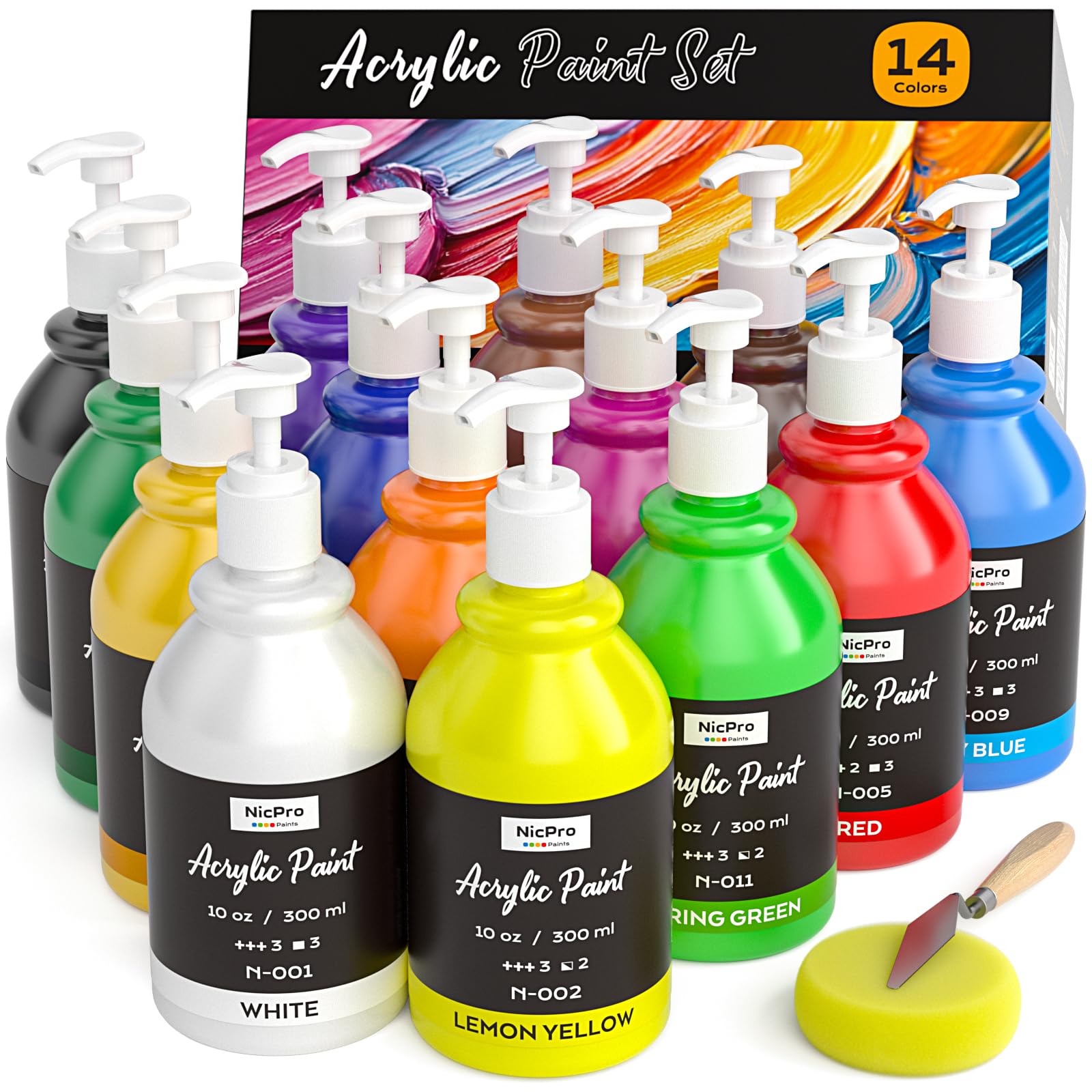 Nicpro 14 Colors Acrylic Paint Set
