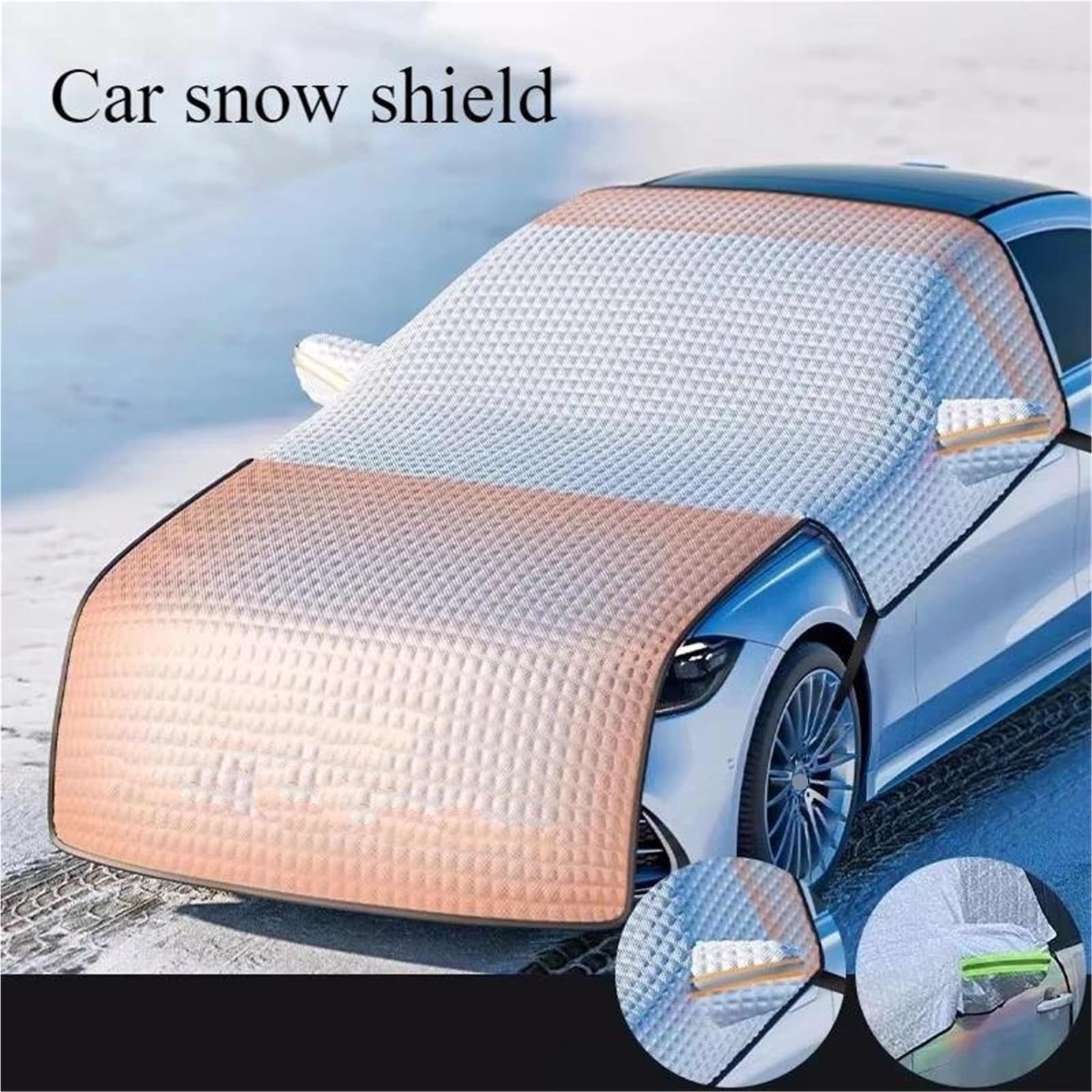 Parabrezza Anteriore per Scudo da Neve per Auto, finestre di Copertura in Inverno con Indumenti ispessiti all'Interno Copri Parabrezza Auto Inverno