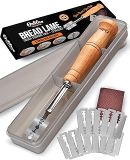 Orblue Bread Lame Dough Scoring Tool, Bread Blade for Dough Scoring Knife for Artisan Bread, Essential Sourdough Bread Baking Supplies, 12 Blades Included
