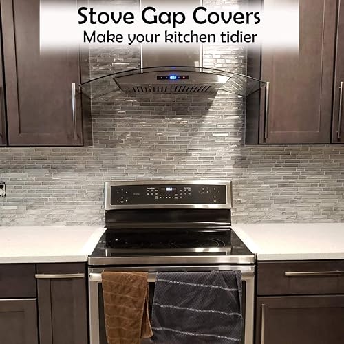 Miniatura 5 de Cubierta para huecos para encimera de la estufa de la cocina, 2 fundas de silicona para huecos para estufas, resistente al calor, relleno de huecos