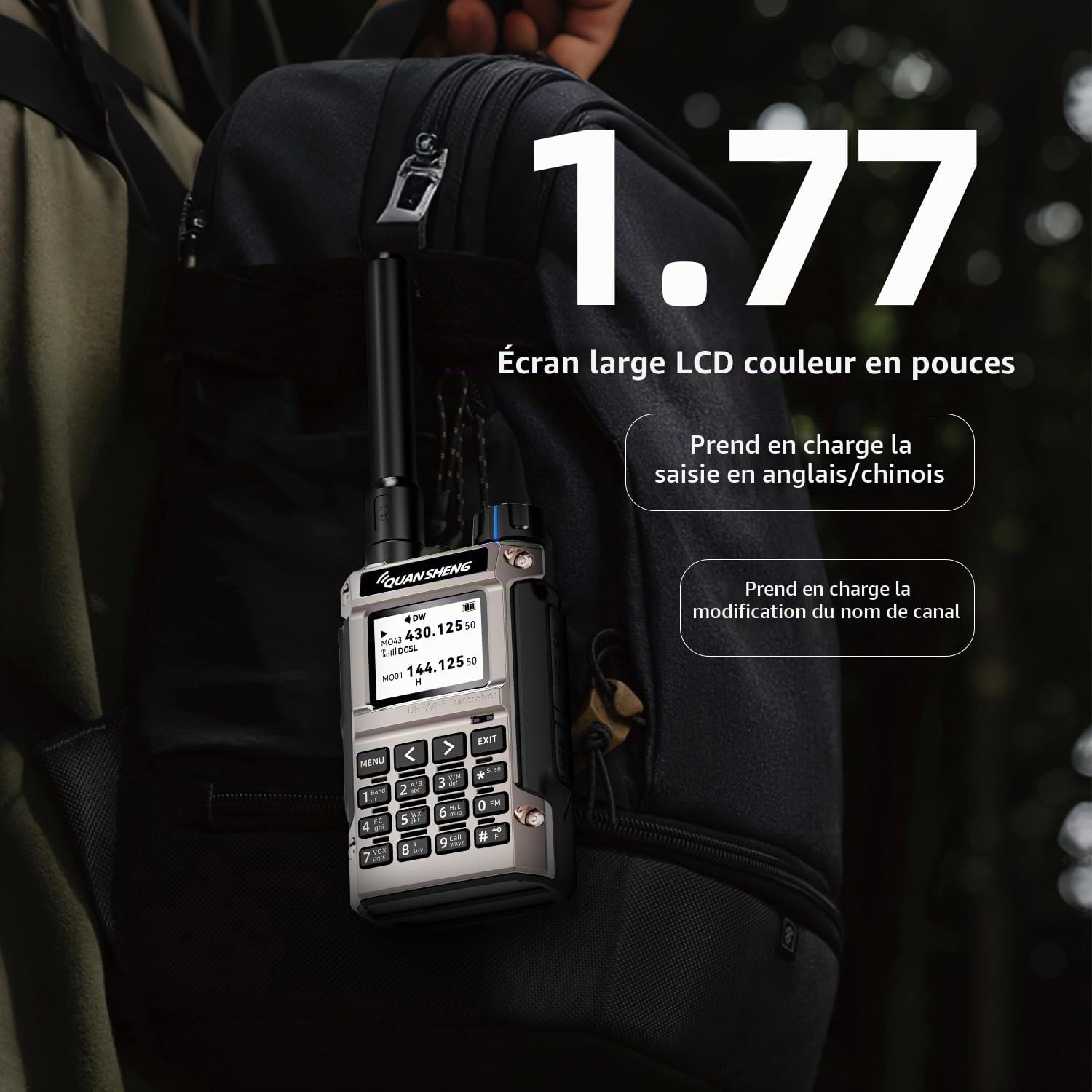 QUANSHENG UV-K1(8) Walkie Talkie Handheld Ham Radio, 2500mAh High Capacity Battery, 50-600MHz Full Band Receive, Air Band, One Key Frequency Match, Wireless Copy, NOAA, USB-C Charging Two Way Radio