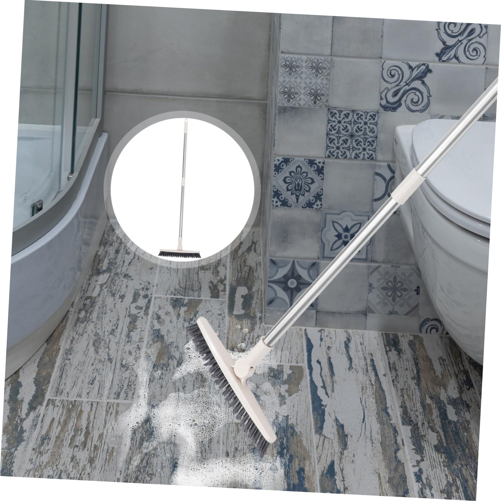 BESTYASH 2 Piezas Limpieza Rotatable con Mango para Azulejos y Grietas Multiusos para Baños para Esquinas y Áreas Difíciles