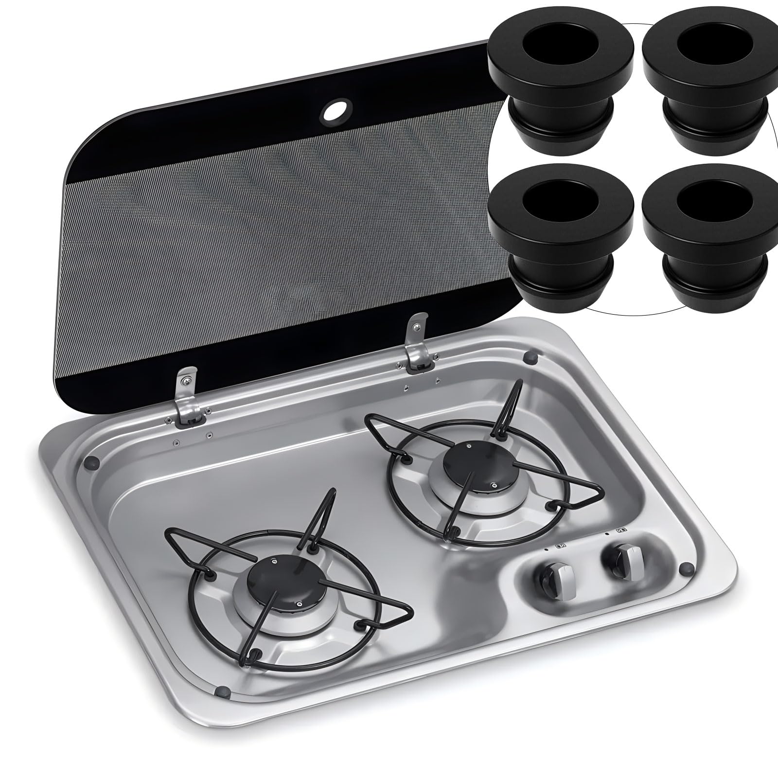 Topfträgergummis 12 Stück | Für Wohnmobilkocher | 5mm Stangen | Hitzebeständige Gummifüße