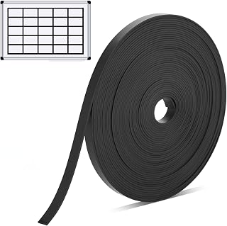 Black Magnetic Tape Roll Thin Strips, 1/4 inch x 25 feet Magnetic Whiteboard Graphic Decorative Tape Marking Line for Classroom Office Fridge Charts Graphic Decorative