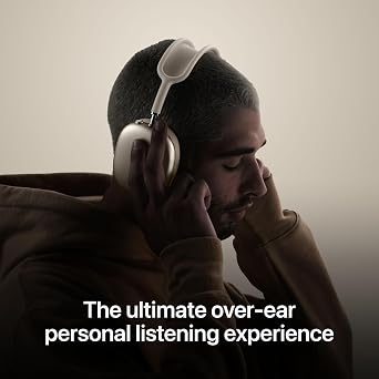 Apple AirPods Max Wireless Over-Ear Headphones, Pro-Level Active Noise Cancellation, Transparency Mode, Personalised Spatial Audio, USB-C Charging, Bluetooth Headphones for iPhone, Midnight 