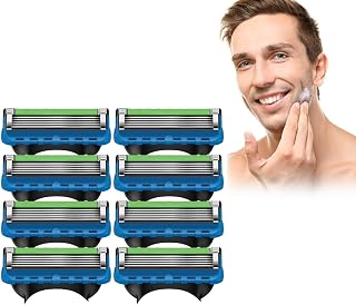 8-Blade Replacement Cartridge Set - Five-blade technology delivers a smooth shave - 2026 New Model in Teal, achieving a smooth shave while reducing irritation