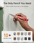 Nicpro 16 Pack Mechanical Carpenter Pencil Set with 42 Refills & Carbide Scribe Tool, Deep Hole Marker Construction Pencils Heavy Duty Woodworking Pencils Built-in Sharpener for Construction Architect