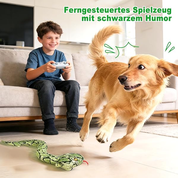 HILKKET Serpent Télécommandé, 64cm Serpent Python Radiocommandé, Jouet Farce RC Serpents Se déplace sur Le Sol et sur l'eau à 5 km/h, Jouets Aquatiques Enfant 3 Ans et + - 5