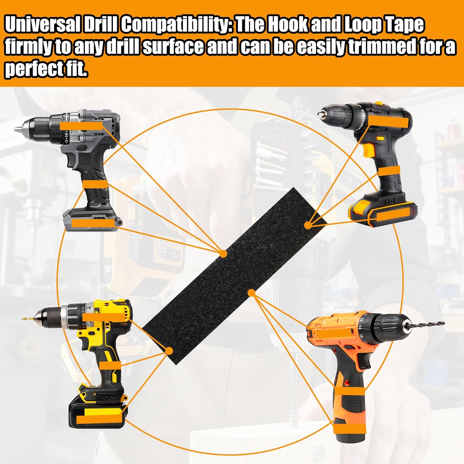 Magnetic Bit Holder for Impact Driver & Drill - Side-Mounted Drill Bit Organizer & Screw Holder - Universal Power Tool Accessories Compatible with DeWalt, Milwaukee, Makita, Bosch (Large)