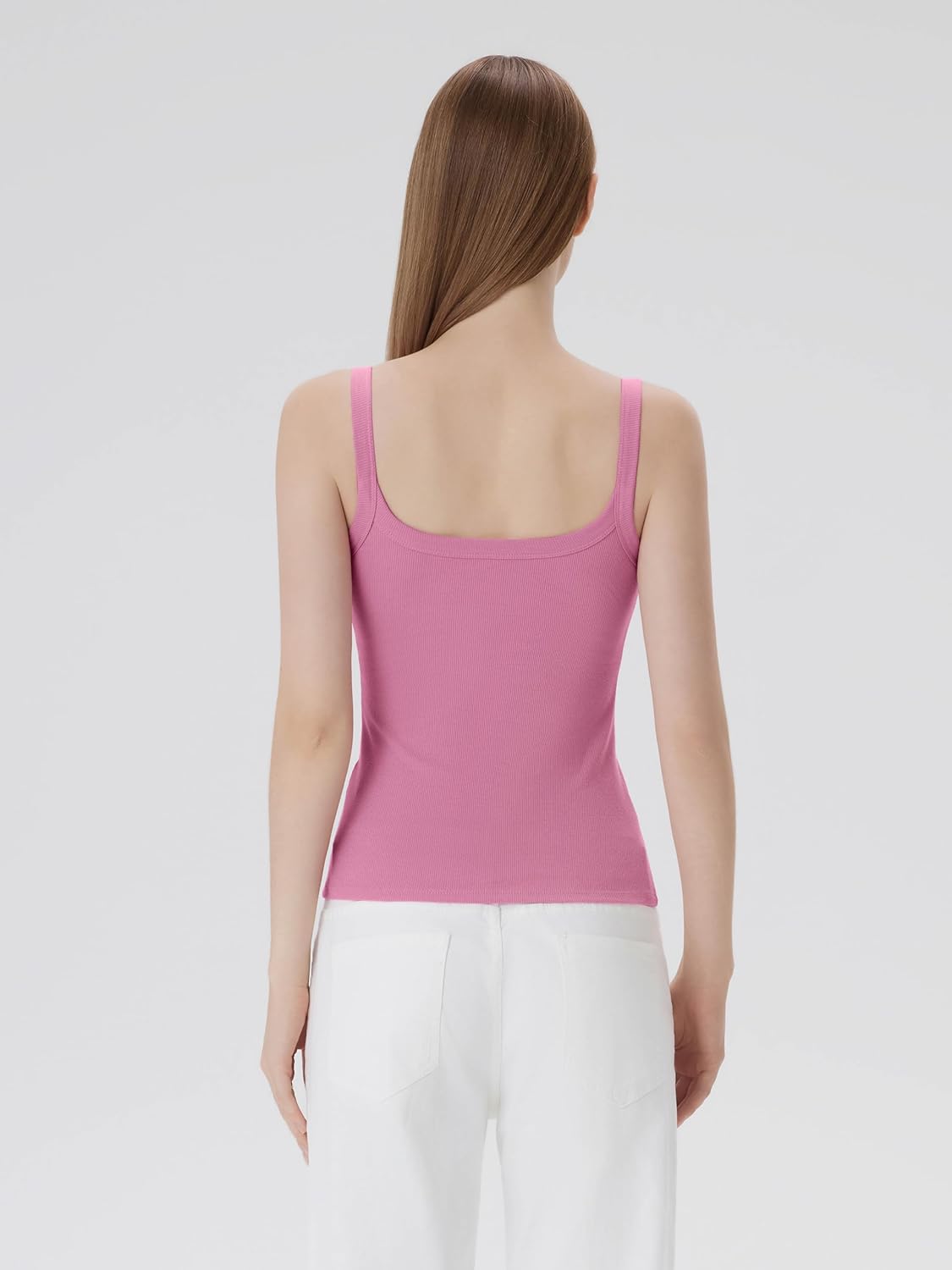 SUUKSESS Women Cotton Rib Padded Tank Tops Sleeveless Spaghetti Strap Square Neck Tops Summer Camisole Going Out Shirts - Image 4