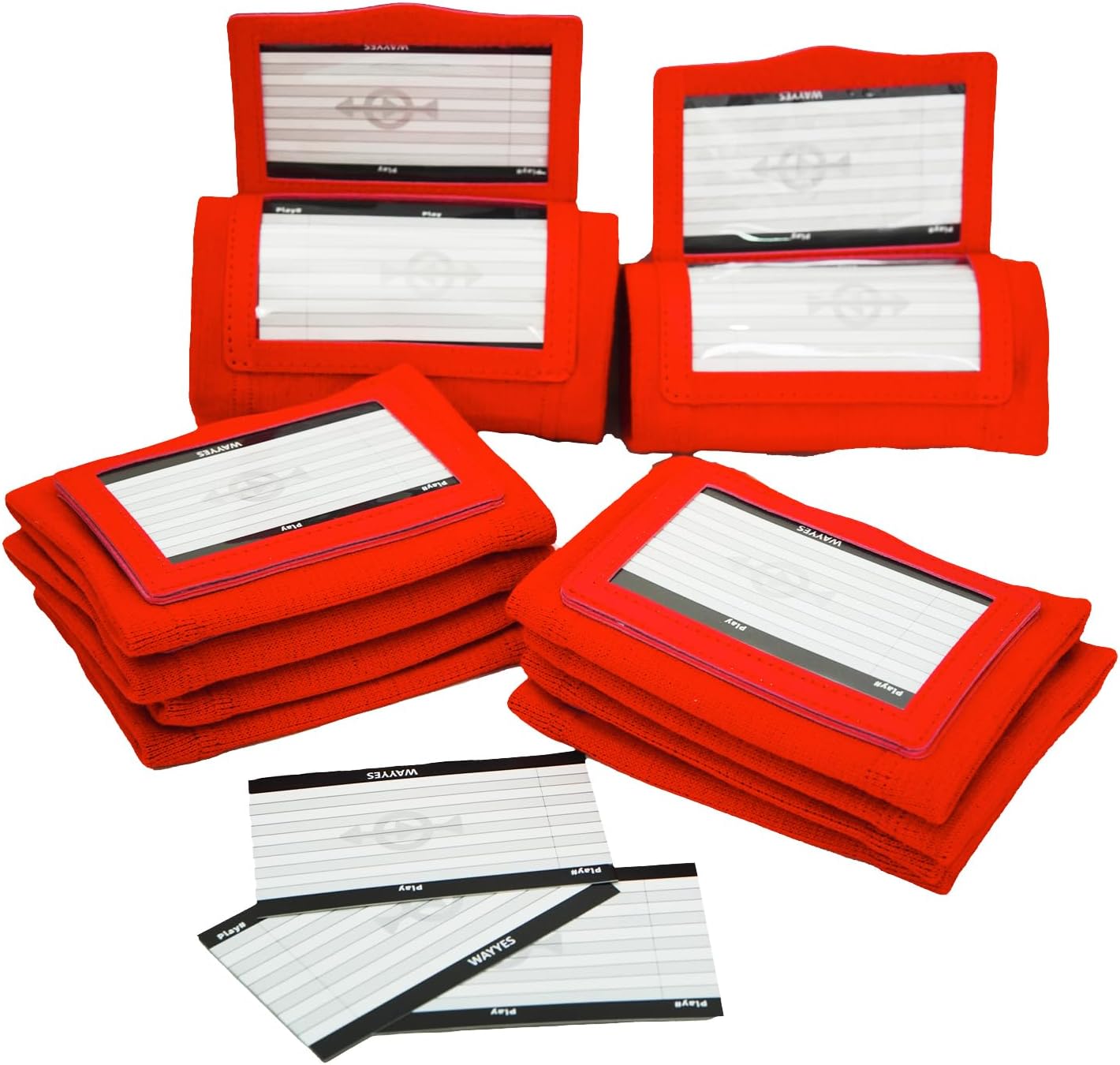 Football Play Wristbands for Adults - QB WR Playbook Wristband | Wrist Coach for Basketball，Softball, Baseball & More Sports | Machine Washable - 10 Pack