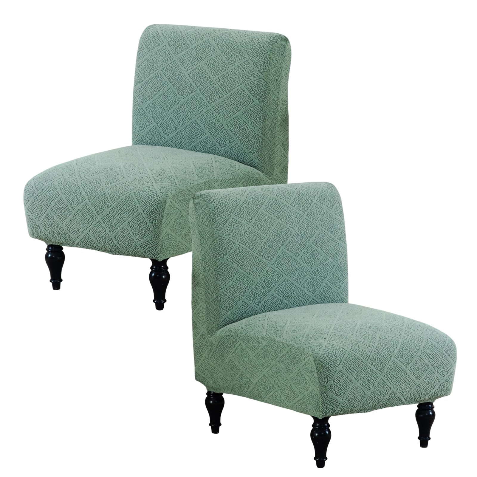 Armless Accent Chair Cover Slipcover for Living Room,Green