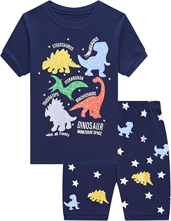 DDSOL Toddler Boys Pajamas Child Pjs Little Boy Sleepwear Cotton Jammies Kids Short Sets Summer 2-7 Years
