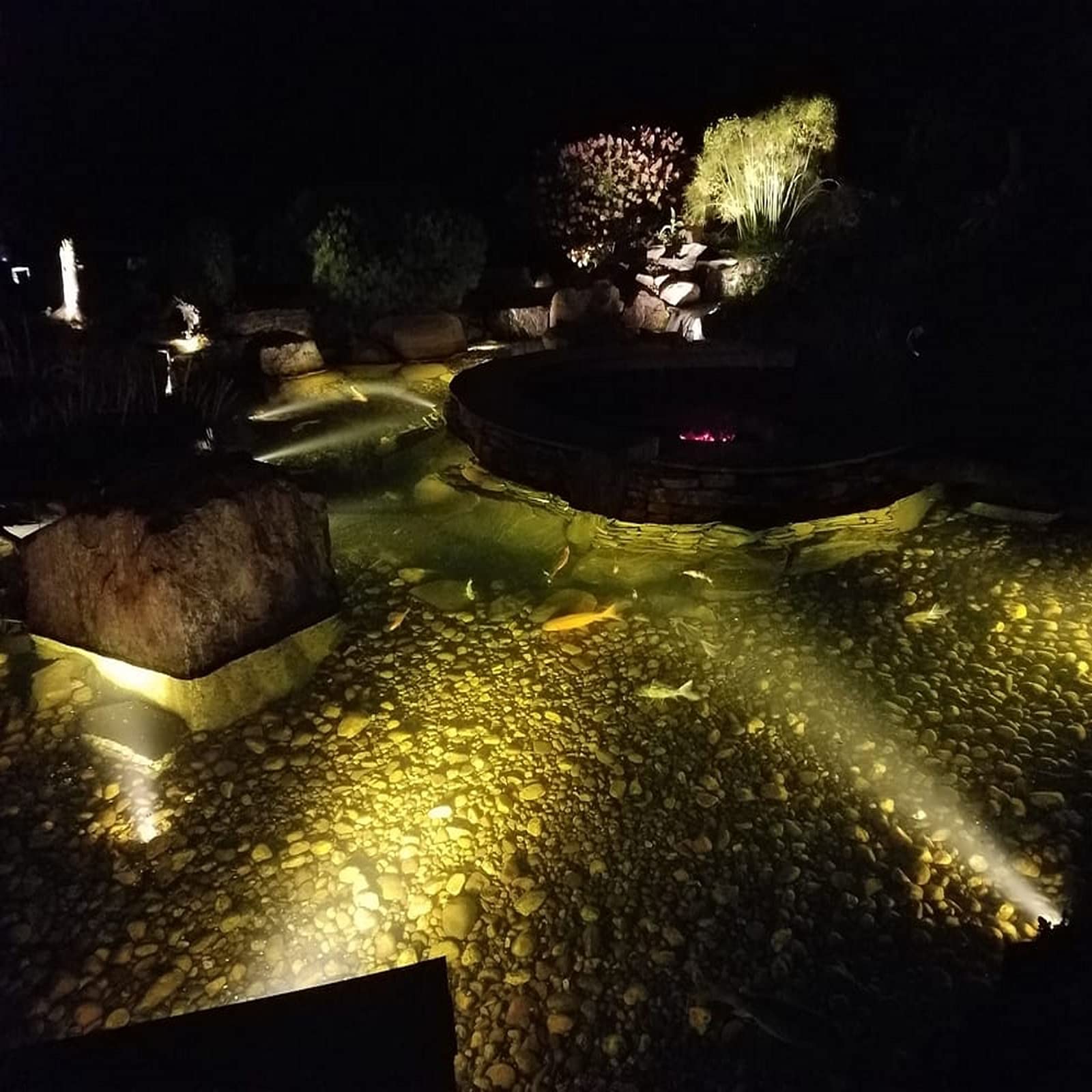 Colamarine Koi Solar-Teichleuchten, IP68 wasserdicht, warmweiß, Unterwasser-Tauchlicht, Amphibien-Solarstrahler, 6 LEDs, Außen-Landschaftslampe, automatisches Ein-/Ausschalten für Gartenteich