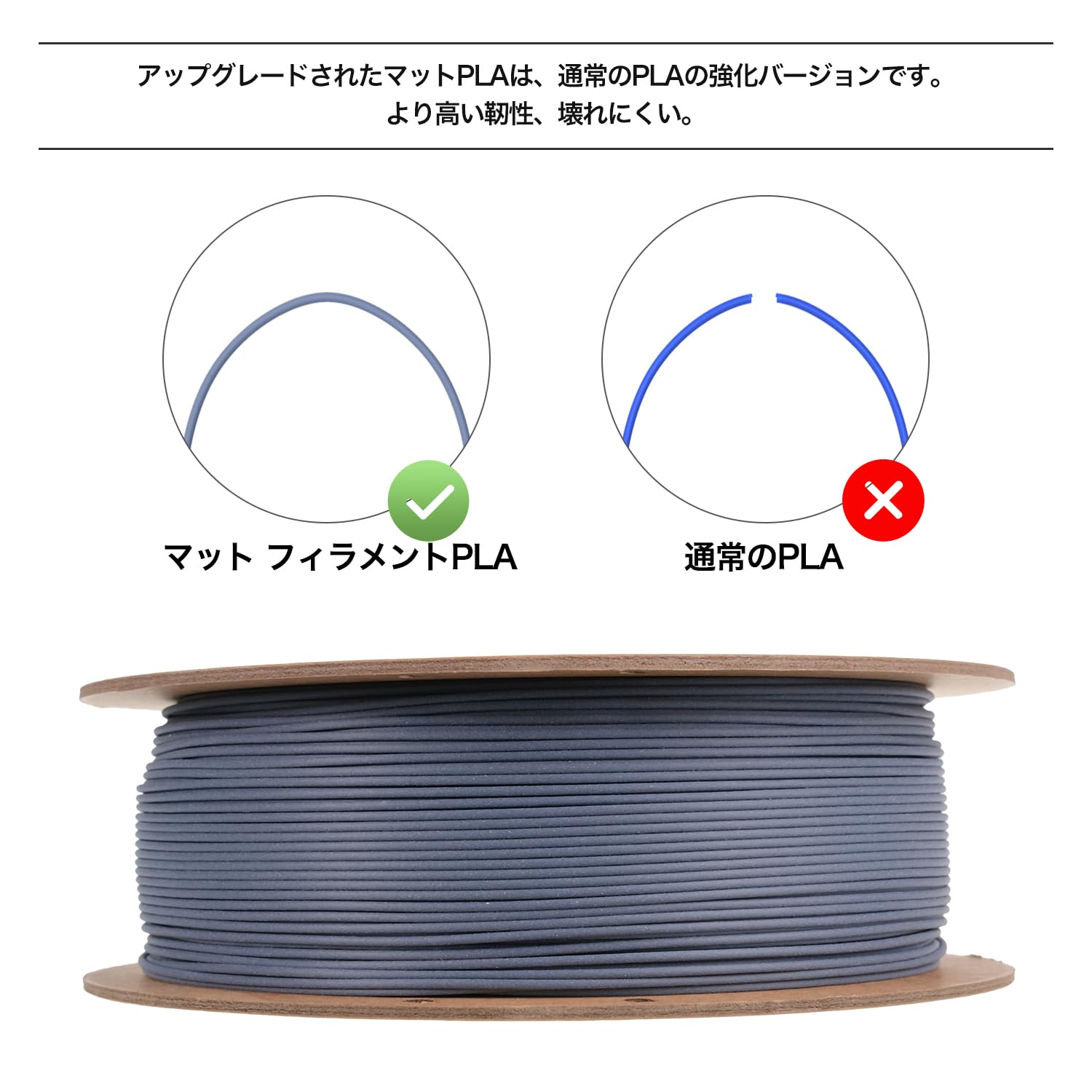 Amazon.co.jp: eSUN マット PLA 3D プリンター フィラメント、マット
