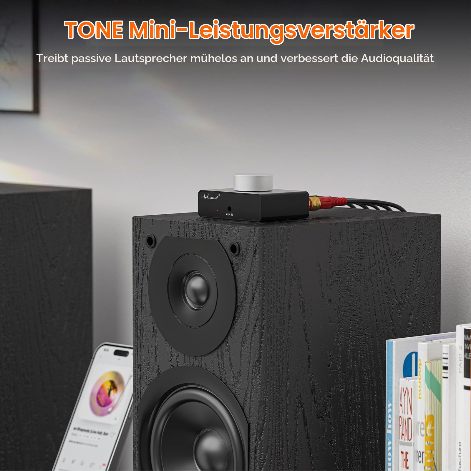Nobsound Mini Bluetooth Stereo Verstärker: 50 W x 2 TPA3116 Endstufe, AUX- und Bluetooth-Eingänge, 2.0 Wireless Audio Receiver für Passive Lautsprecher/Bass Shaker