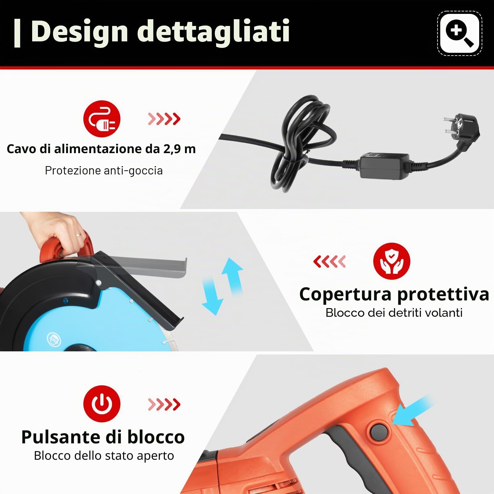 Power Tools - Sega per calcestruzzo per tagliare il calcestruzzo, pietra mattoni, piastrelle e altri seghe circolari ad alta potenza, 5800 W, senza gas, 13,5 cm di taglio, con lama diamantata 35 cm