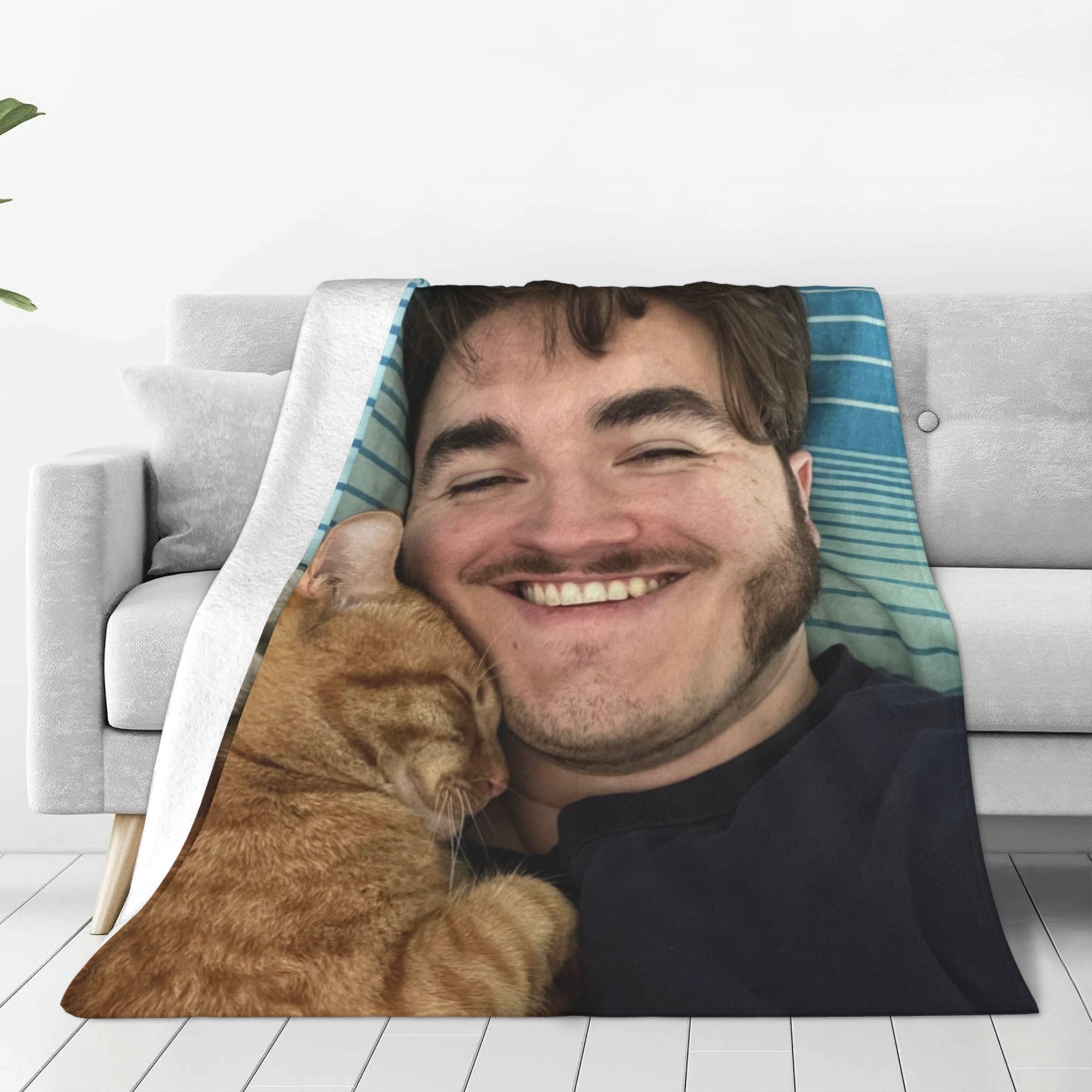 Ezkyztlw As Pic Johnathan J-Schlatt Schlatt Throw Blanket Soft Lightweight Blanket 3D Printed Comfortable Warm Flannel Blanket For Bedroom Living Room Sofa Couch 80"X60"