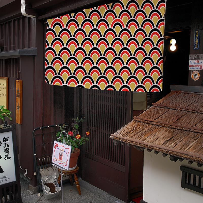Cortina noren japonesa corta de 120x70 cm estampada para marco de puerta