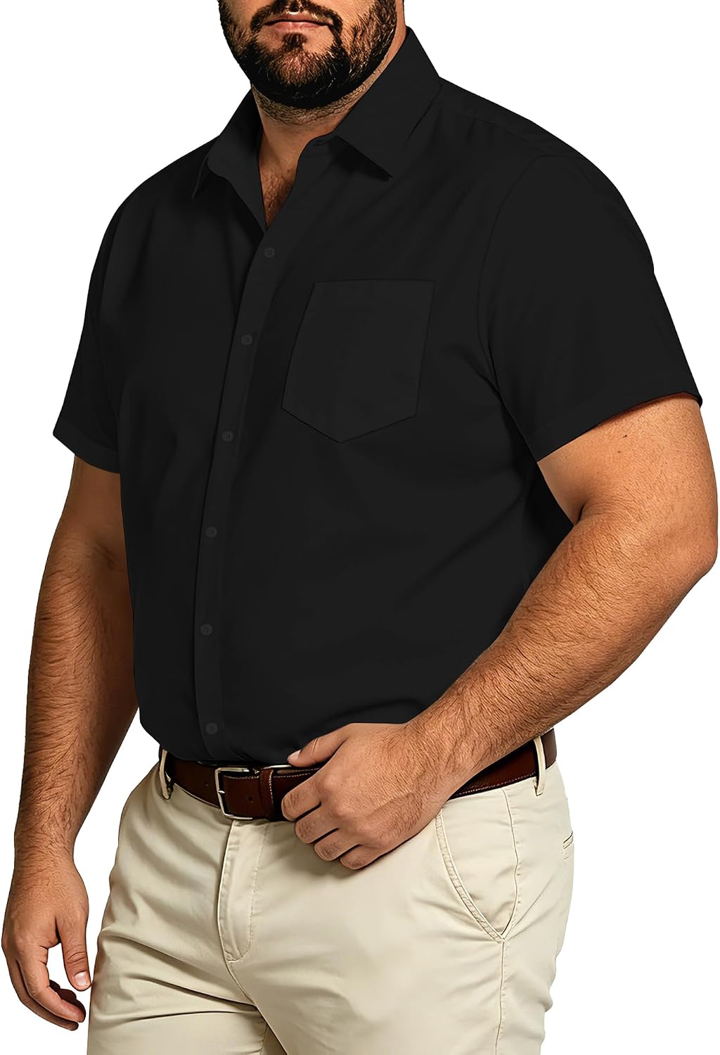 Big and Tall Mens Hawaiian Shirt Short Sleeve Button Down Shirts Summer Beach Tops with Pocket