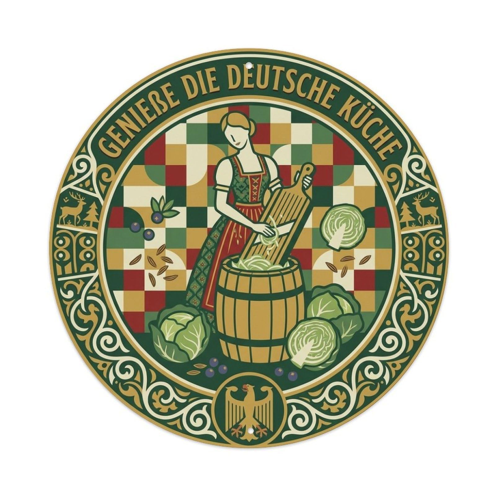 Culinary Travel German Cuisine Sauerkraut Metal Tin Sign